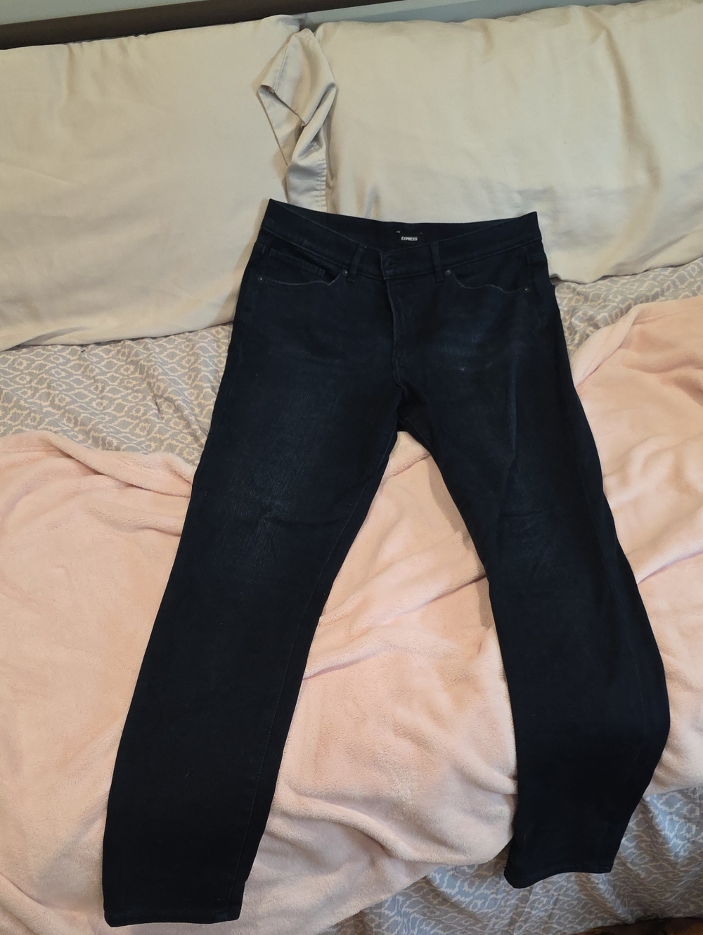 Express Women's Dark Blue Skinny High Rise Jeans